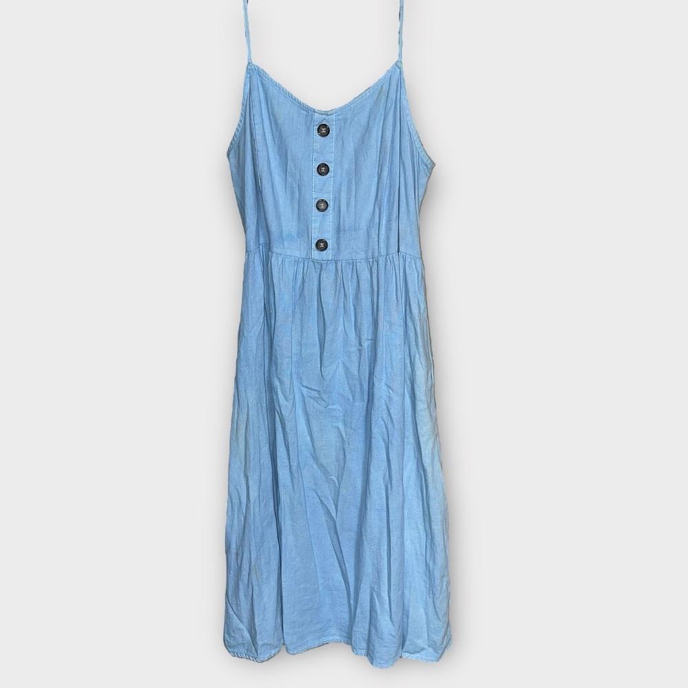 Wishful Park Women’s Denim Sleeveless Midi Dress (L)